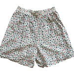 VINTAGE 100% SILK Options Melrose Geometric Print Pleated Shorts Womens Medium Red Photo 0