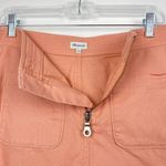 Madewell  Peach Orange Denim Raw Edge Jean Mini Skirt Size 4 Photo 3