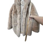 Apparis Maria Hooded Faux Fur Coat Open Front Plush Brown Pockets Women’s Size S Photo 8