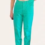 American Vintage Jackpot Jeans deadstock 80s vintage teal high waist straight leg mom jeans - 28" Photo 4