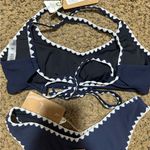 Navy and White Bikini Set Blue Photo 6