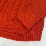 Vintage hand Knit cable knit turtleneck Sweater Fisherman Core C33 Red Photo 3