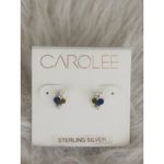 CAROLEE Stone & Freshwater Pearl Stud Earrings, Blue/Yellow/Gold,‎ Pearl, NWT Blue Photo 3