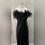 NWT SLEEPER Boheme Midi Slip
Dress with Ostrich‎ Feathers in Black Sz Small $350 Photo 6