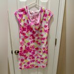 Betsey Johnson  Floral Hooded Swim Suit Cover Up Pink Rose Blossom size S Photo 1