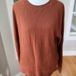 Eddie Bauer  Rust Orange Thermal Cotton Long Sleeve Top Sweatshirt Pockets XS Photo 0