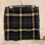 H&M  Poly/Wool Blend Brown Black Plaid Mini Skirt.          2488 Photo 5