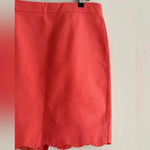 J.Crew J. By  Coral/Salmon Solid Pencil Skirt with Scalloped Hem, Size 4 Photo 6