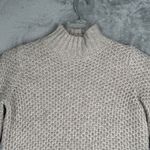 Banana Republic ‎ Sweater Womens S Tan Chunky Knit Mock Neck Zip Hem Cozy Neutral Photo 3