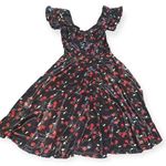 Cherry print retro satin style dress Size M Photo 0