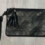 MMS Black and Gold Laser Cut Zip Close Wristlet Clutch Bag Photo 4