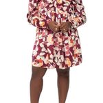 ELOQUII Elements Bow Bodice Mutton Sleeve Floral Mini Dress Size 20 Photo 0