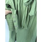 We The Free Free People  Big Bow Pullover XL Green Gauze Peasant Blouse Boho Photo 4