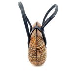 Le Sac Y2K Handmade Woven Hard Shell Purse Boho Coastal Cowgirl Retro Mini Tan Photo 4