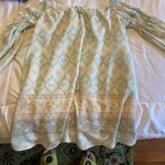 Olivaceous Off the shoulder Patterned Dress Photo 0