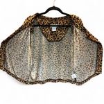 White Stag y2K Slinky Cheetah Print Crop Top Button Up Bouse size L Photo 4