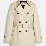 Coach NEW  Women’s Solid Short Trench Coat Bone Color Photo 0