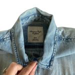 Via Penny Lane Reworked Apparel | Journey Custom Chambray Button Up Shirt Blue Size M Photo 5