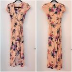 & Other Stories & Other Stories Pink Floral Midi Wrap Dress Size 2 Photo 2