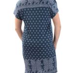 Lucky Brand shift dress womens M short sleeve blue rayon spring summer Photo 1