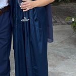 Lulus Lulu’s Memorable Entrance Dark Blue Strapless Satin Maxi Dress Photo 0