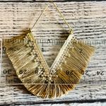 Brand New Tan Fringe Chevron Dangle Gold Tone Earrings Costume Jewelry Buy 3/$21 Photo 4