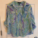 Ralph Lauren Lauren  Petite Paisley Print Button‎ Down Shirt Photo 0