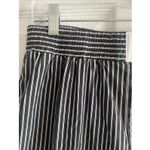 LIONESS Womens Small Gray Striped Smocked Waist Pants Wide Leg Boxer Waist Photo 1