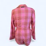 Victoria's Secret  Pink Plaid Pajama Romper with gold accents Size XS Photo 3