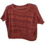 Women's Orange Large Short Sleeve Sweater Crop Top 31c Photo 0