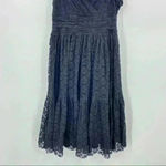 DKNY  Donna Karan Black Lace V Neck Pleated Fit Flare Formal Dress Women’s Size 8 Photo 9