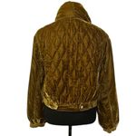 Free People Velvet Quilted Topaz Gold Bomber Oversized Jacket(Size XS) Photo 2
