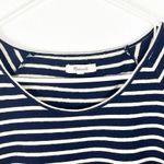 Madewell Linen Blend Striped Swing Panel Peplum Hem Tee, Size Small Photo 4