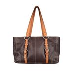 Coach Y2K Vintage 00857 Brown Pebble Leather Buckle Shoulder Tote Bag Purse Photo 6