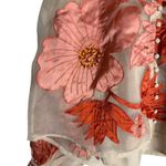 Karen Millen  Organdie Applique Buttoned Sheer Long Sleeve Sequined Blouse 4 Photo 4