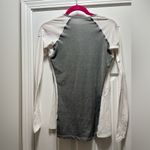 Nike Women's White Long Sleeve Dri-Fit Shirt Grey w Metallic Detail Size Medium Photo 2