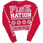 Holiday Christmas Red Victoria Secret Love Pink Spirit Jersey Women's large Photo 1