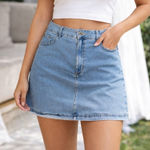 Lee  Women's Light Blue Mini Skirt Photo 0