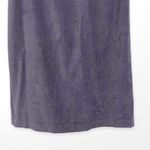 90s Vintage Gray Velour Stretch Waist Back Slit Pencil Skirt Photo 6