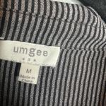 Umgee Boxy Button‎ Down Shirt Top Oversized Size M Fray Hem Half Sleeve Collared Black Size M Photo 1