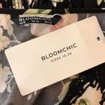 Bloomchic  Floral Lace Patchwork Pocket Ruffles Shirred Split Dress Black 12 Photo 4