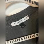 Tempo Paris Italy Women’s V-neck Clear Sequin Back Gray Fuzzy Sweater Pocket Sm Photo 15