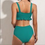 Cupshe  Teal New High Waist Bandeau Bikini Photo 3