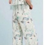 Foxiedox New Lace Ruffle Printed Cropped Strapless Jumpsuit Green Petite Size XS Photo 3