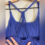 NWT Blue Ribbed Strappy Back Athletic Yoga Tank top Size S Photo 2