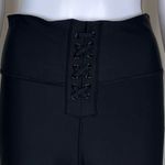 We Wore What  Solid Lace Up Biker Shorts in Black (L) Photo 3