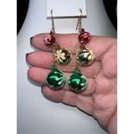 Jingle Bell Red, Green and Gold Earrings Red Photo 2