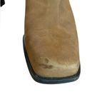 Etienne Aigner Saddle Leather Ankle Zip Boots Square Toe Women 8.5 Beige Brown Photo 4