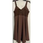 Almost Famous Brown Crochet Top Wide Strap Dress, Built In Cups, 1X Photo 4