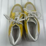 Salvatore Ferragamo Vintage Womenโs Yellow & White Mesh Leather Sneakers Size 6.5 Photo 7